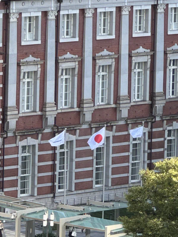 Tokyo Station from aerial height with 5x zoom