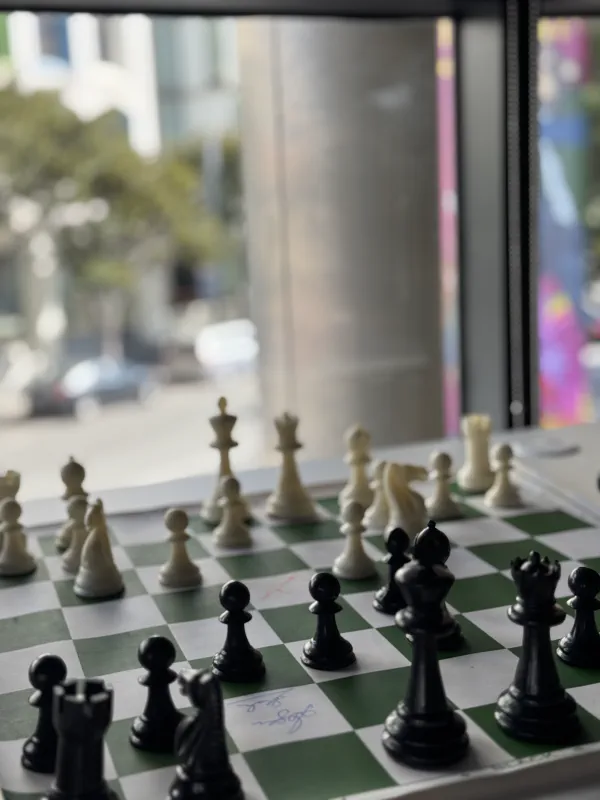 First thing I did in SF - setup my chess board