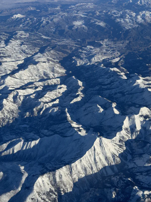Flying to Denver, aerial view